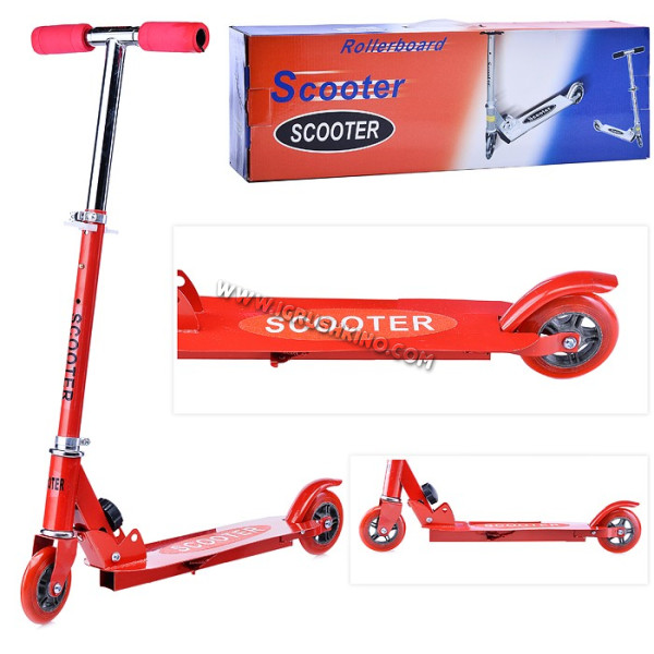 Самокат двухколесный SCOOTER (красный) в коробке