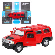 Машинка металл. 1:43  Hummer H3, красный,  инерция, откр. двери, в/к 17,5*12,5*6,5 см