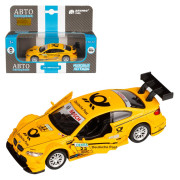 Машинка металл. 1:42 BMW M3 DTM, желтый, инерция, откр. двери, в/к 17,5*12,5*6,5 см