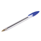 Ручка шариковая STAFF Basic BP-01, письмо 750 метров, СИНЯЯ, длина корпуса 14 см, 0,5мм, 141672
