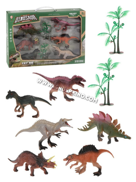Игровой набор динозавры,  8 предм., коробка