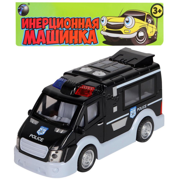 Машина инерц., "Полиция", черный, свет, звук, в/п 17,5*7*9 см